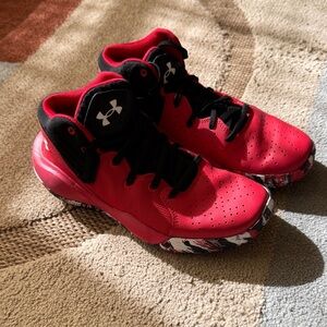 Under Armour Kids Red and Black Sneakers